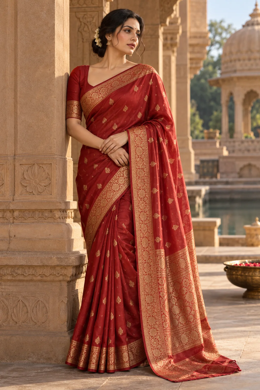 Vermillion Festive Silk Saree